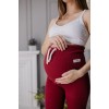 Комплект для вагітних червоны велосипедки в рубчик і молочна футболка оверсайз 